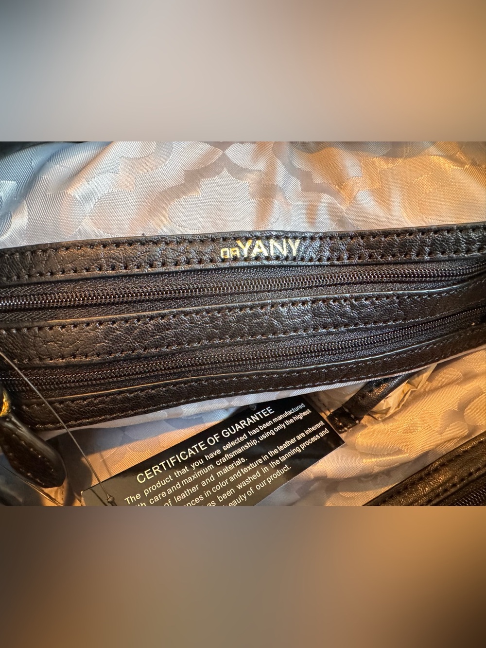 orYANY Kristen Black Lambskin Leather Tassel Satchel Bag - Gold Hardware NWT - Picture 6 of 7
